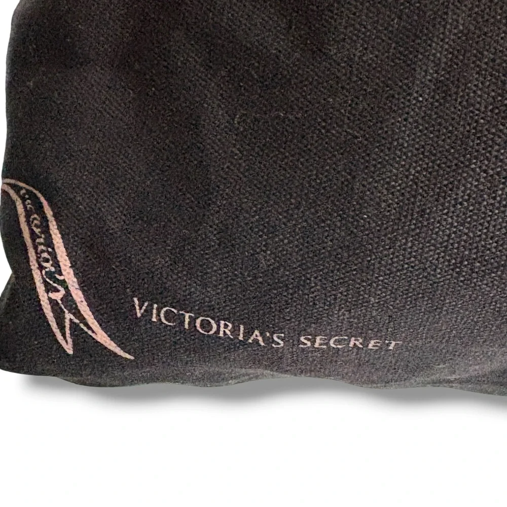 Victoria's Secret Black Canvas Tote Bag Pink Chair Graphic Oversized Shopper NEW